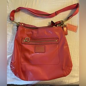Coral leather coach crossbody